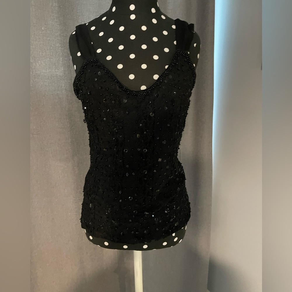 White House Black Market sequined stretchy top | size medium